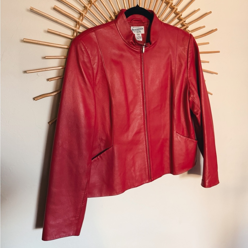 Pendleton Red Leather Women's Jacket - image 5